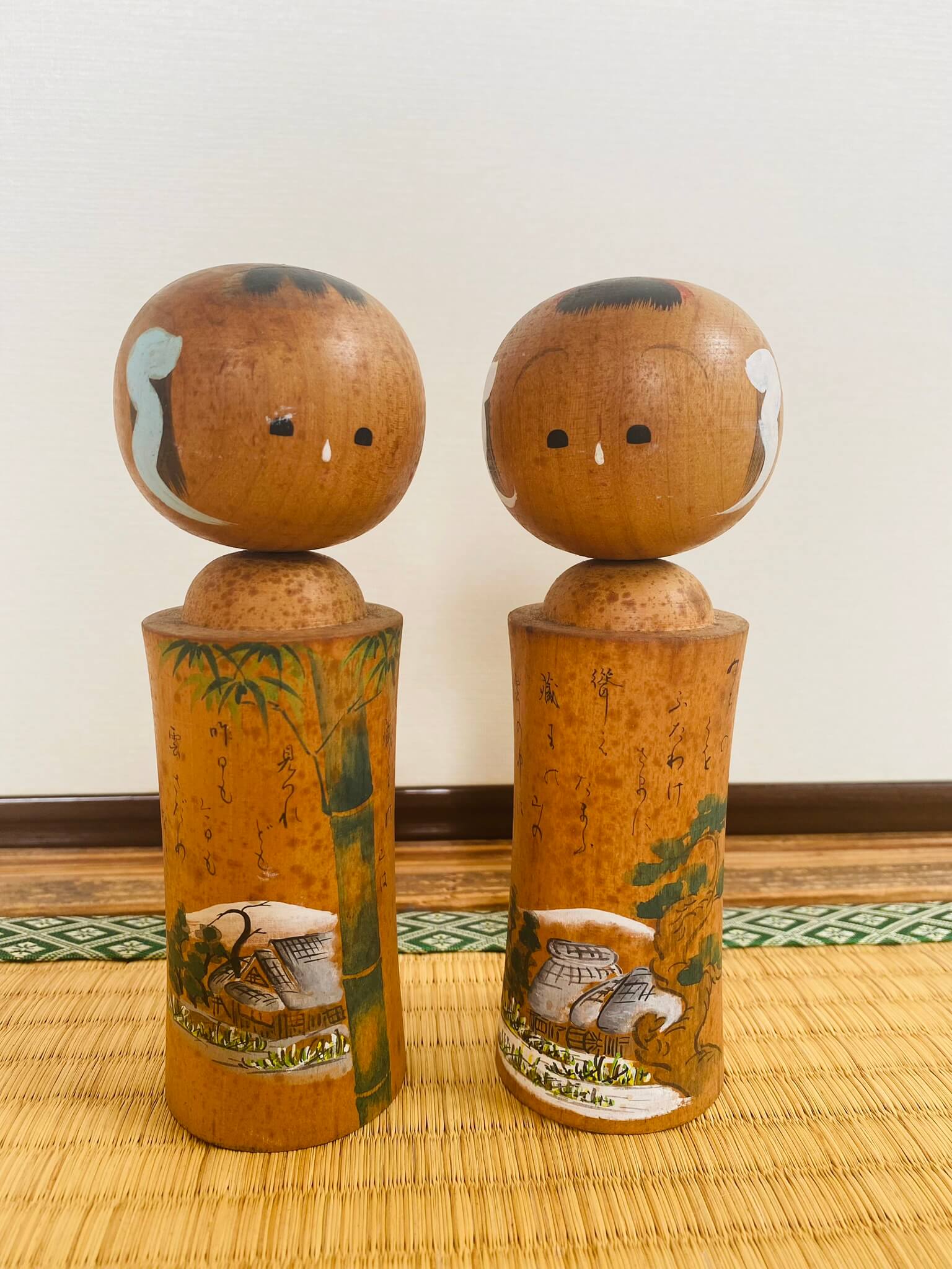 Pair of antique Kokeshi dolls